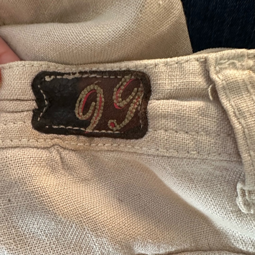 Level 99 Beige Tan Linen Culottes shorts Textured Shorts size 30 - Picture 3 of 5